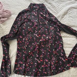 print callaway Long Sleeve quarter Zip-Up Top